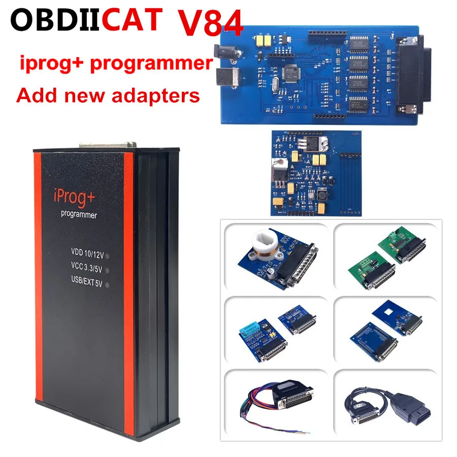 Новейший программатор V84 iPROG + OBDIICAT iProg с поддержкой IMMO коррекция пробега сброс