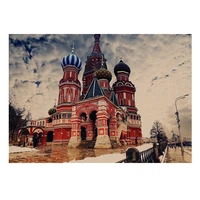 5d diy russian castle style square diamond painting colorful handmade cross stitch embroidery mosaic home room wall decor