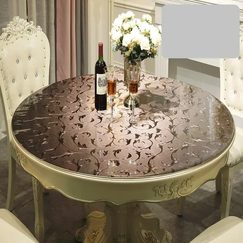 Потертая шикарная пластиковая круглая скатерть из ПВХ с начесом Toalha De Mesa | Дом и