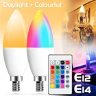 Светодиодная лампочка E14, цветная лампочка для внутреннего освесветильник, неоновая лампочка для вывески, RGB-лента с контроллером освещения, 220 В, E12, умная лампа с регулируемой яркостью для дома