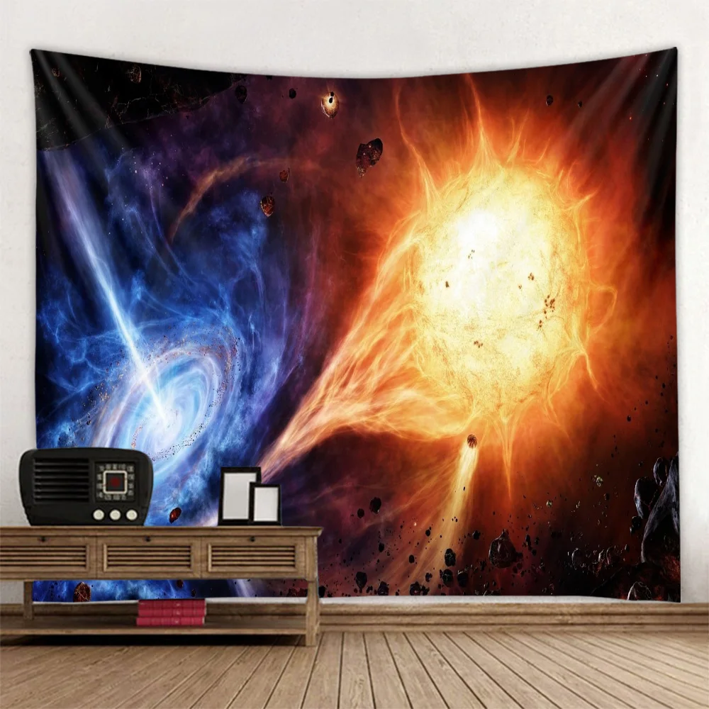 

Explosion Starry Space Galaxy Milky Way Galaxy Polyester Printed Tapestry Background Decorative Fabric Multiple Sizes Optional