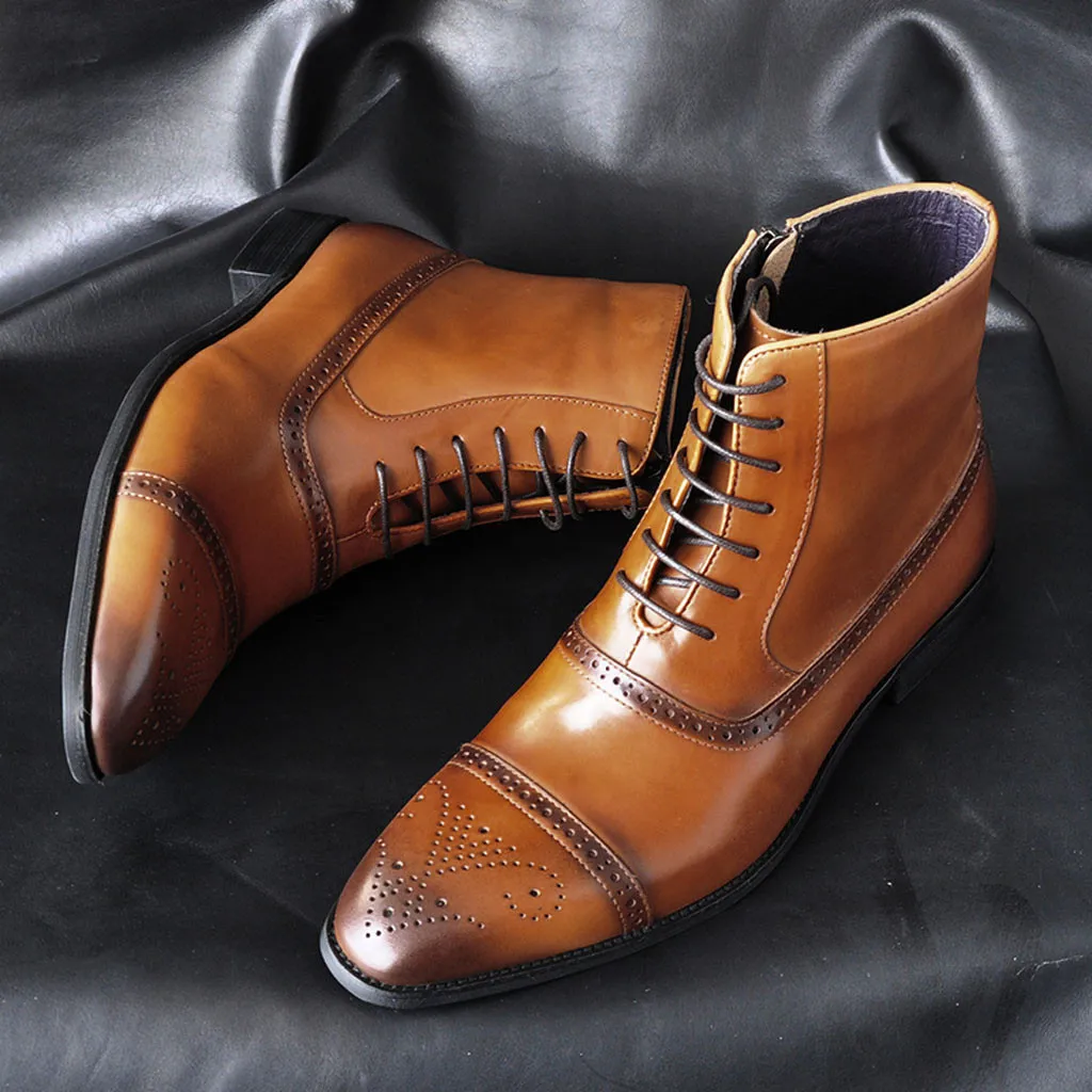 Новинка Лидер продаж мужские ботинки высокое качество модные с острым носком