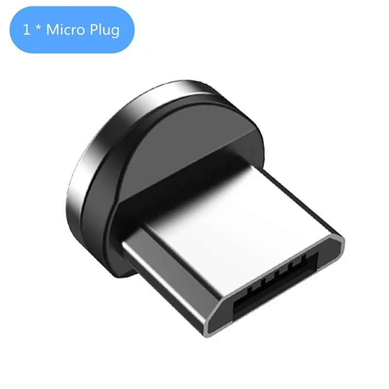 for Micro Plug 360 СВЕТОДИОДНЫЙ Магнитный зарядный кабель для iPhone XR XS MAX X 8 7 6 6S Plus, магнитное зарядное устройство для мобильного телефона, кабель Micro USB C, провод типа C - Тип штекера: for Micro Plug