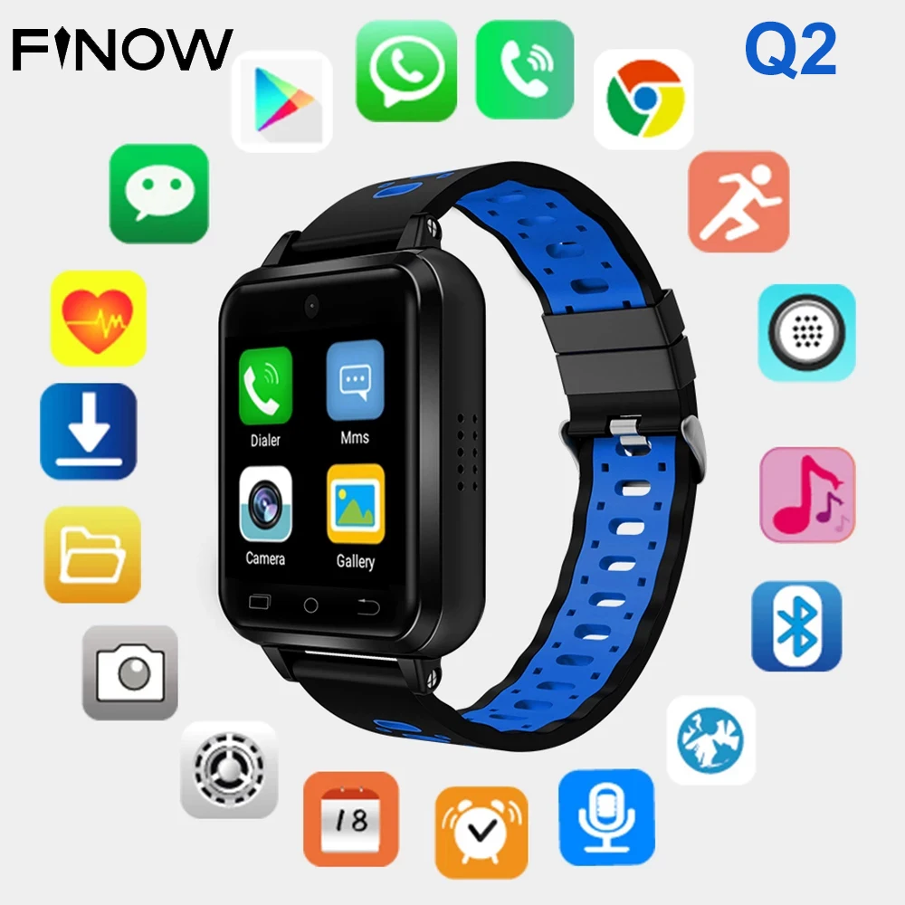 Детские Смарт часы Finow Q2 Wi Fi камера 4G телефон Android с GPS Sim карта Bluetooth видеозвонок Q1