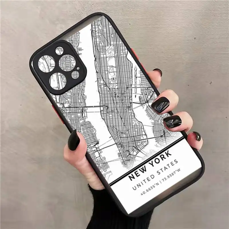 Чехол для телефона с изображением карты города Лондона Матовый Прозрачный чехол