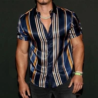 2022summer new mens vintage striped shirt fashion casual luxury shirt short sleeve hawaii shirts for men blusas camisa masculina