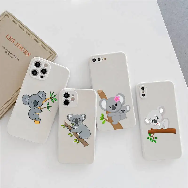 

Funny Animal The koala Australia Phone Case Candy Color for iPhone 6 7 8 11 12 s mini pro X XS XR MAX Plus