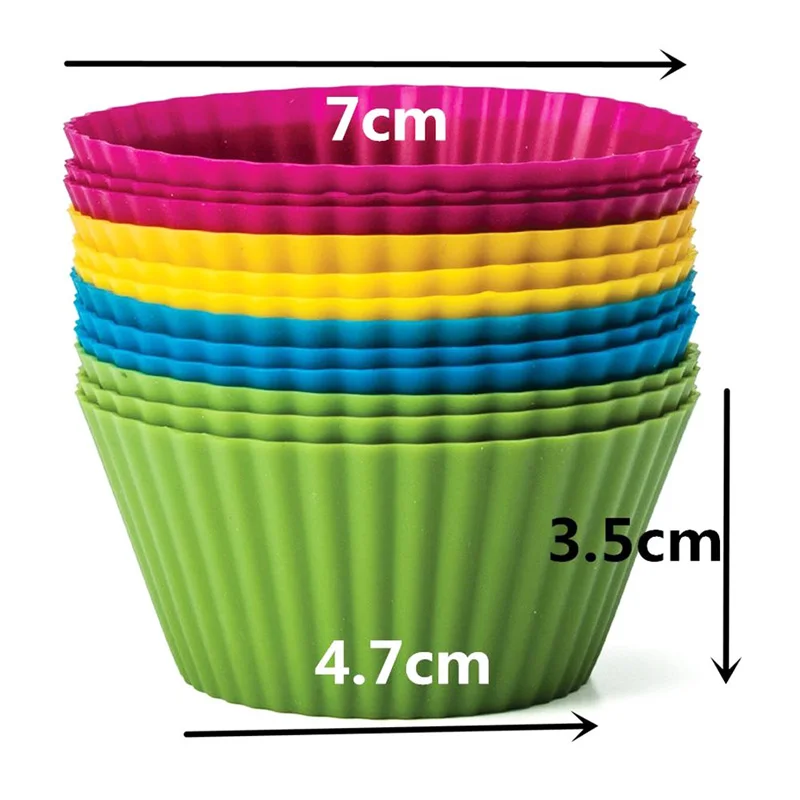 12 шт./компл. силиконовая форма для торта круглая маффинов капкейков формы выпечки