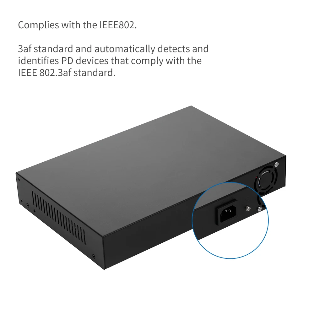 ZWD 16 + 2BZQN 16FE 2GE POE коммутатор с портами 2 гигабитных Uplink стандарт IEEE 802.3af питания для