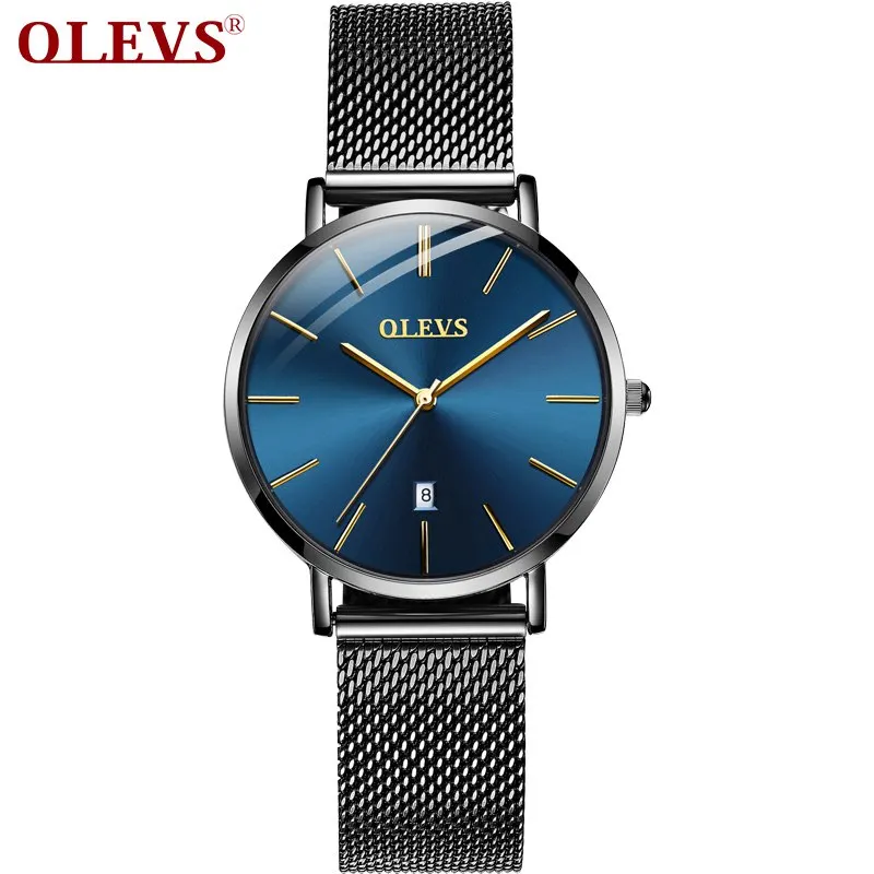 OLEVS Лидирующий бренд Роскошные ультра тонкие кварцевые часы для пары