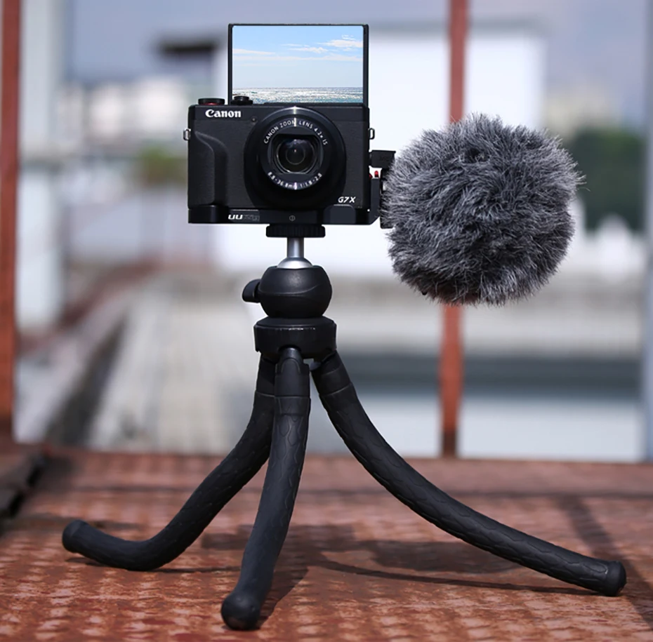 UUrig R016 микрофон L Пластина для Canon G7X Mark III удобный алюминиевый L кронштейн с холодным башмаком для микрофона светодиодный свет