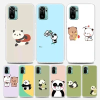 cute cartoon bears grizzly panda clear redmi case for note 7 8 9 10 5g 4g 8t pro redmi 8 8a 7a 9a 9c k20 k30 k40 y3 soft silicon