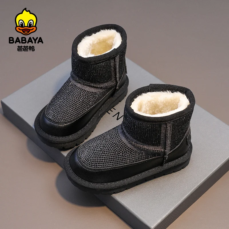 

babaya children's snow boots girls warm cotton boots 2021 winter new girl princess shoes snow cotton shoes