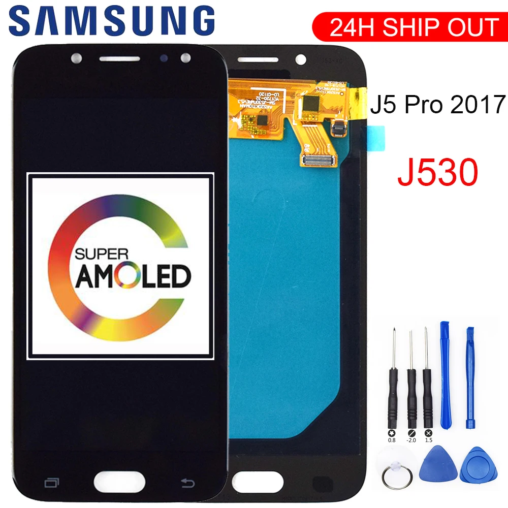 

Super AMOLED LCD For SAMSUNG Galaxy J5 Pro 2017 J530 J530F J530FM SM-J530F J530G/DS LCD Display Touch Screen Digitizer Assembly