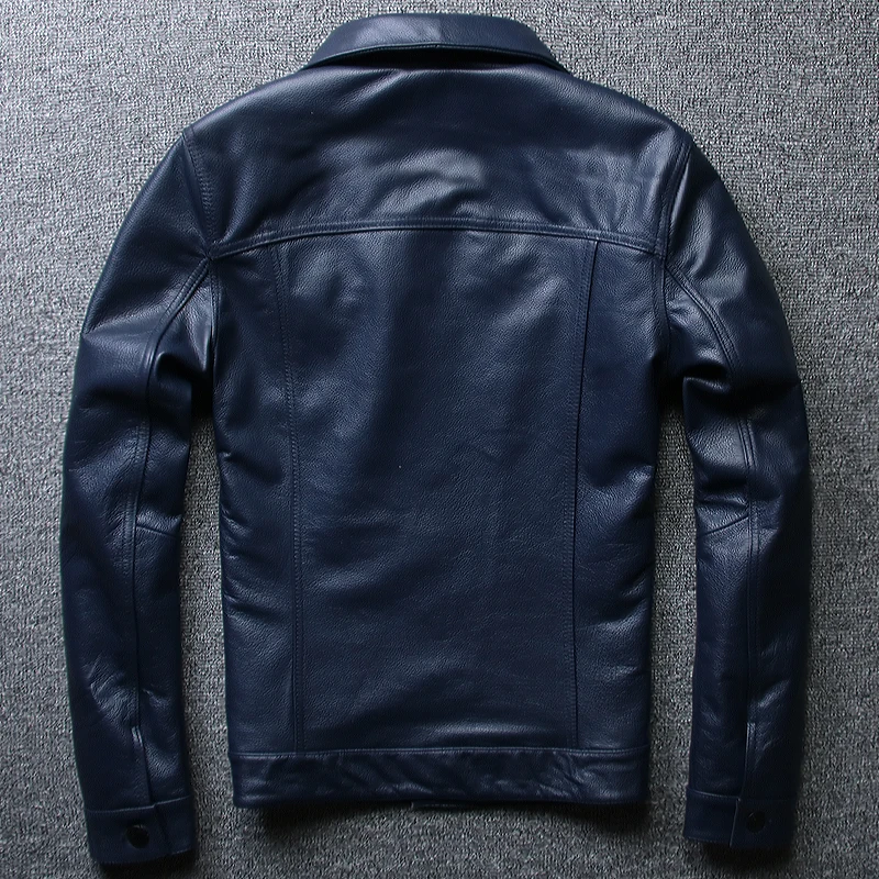

2021 Men's Genuine Leather Jackets Plus Size 5XL Cowhide Jackets Real Leather Coat for Male