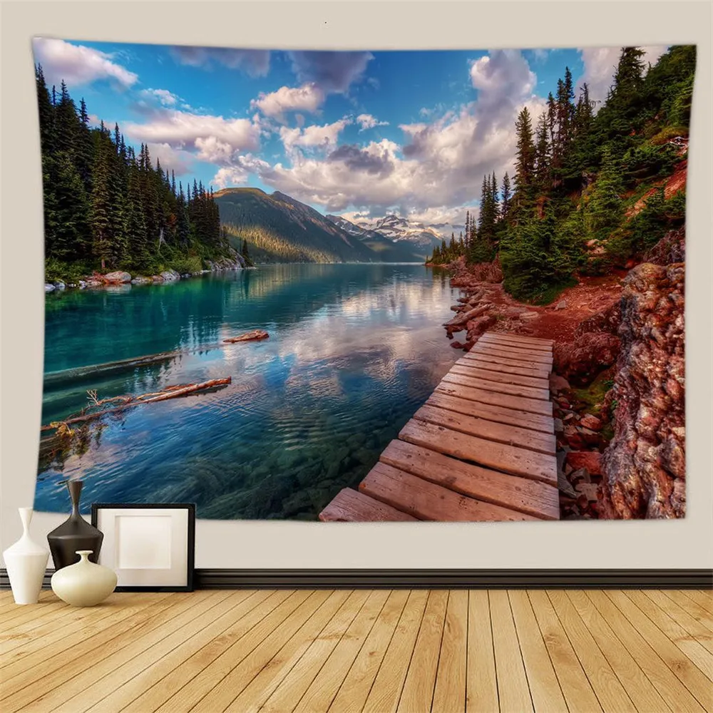 

Beautiful Waterfall Print Tapestry Beach Landscape Wall Hippie Tapestries Polyester Fabric Home Decor Rug Carpet Blanket