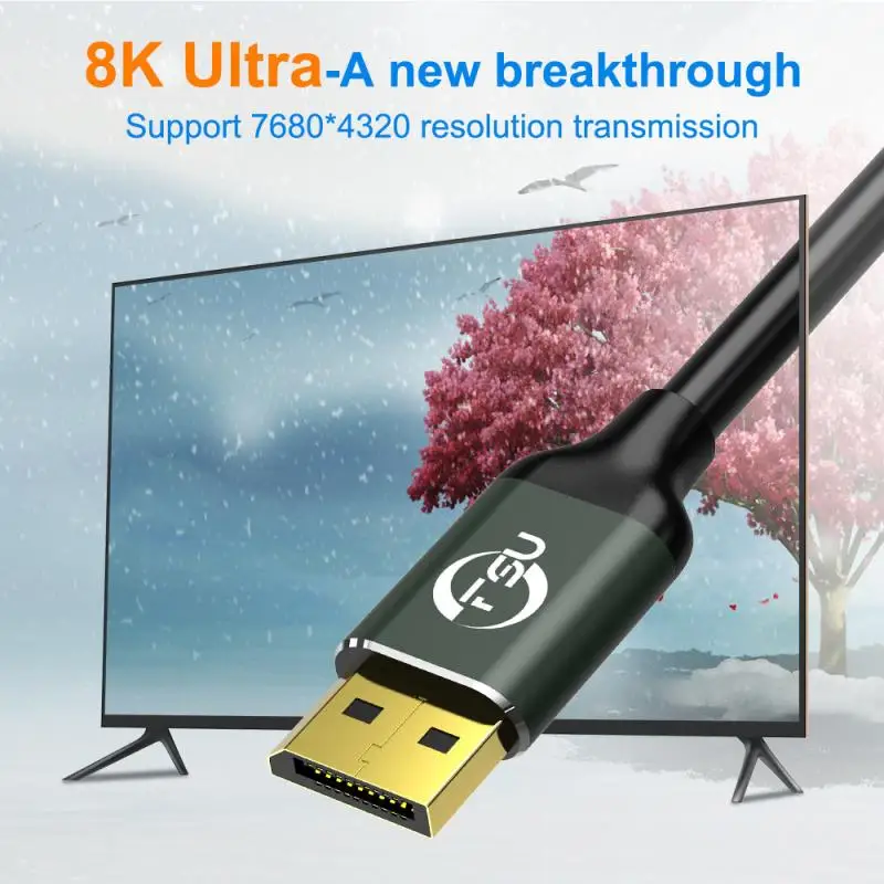 

2021 NEW DisplayPort 1.4 Cable 8K 4K HDR 165Hz 60Hz Display Port Adapter For Video PC Laptop TV DP 1.4 Display Port 1.4 Cable