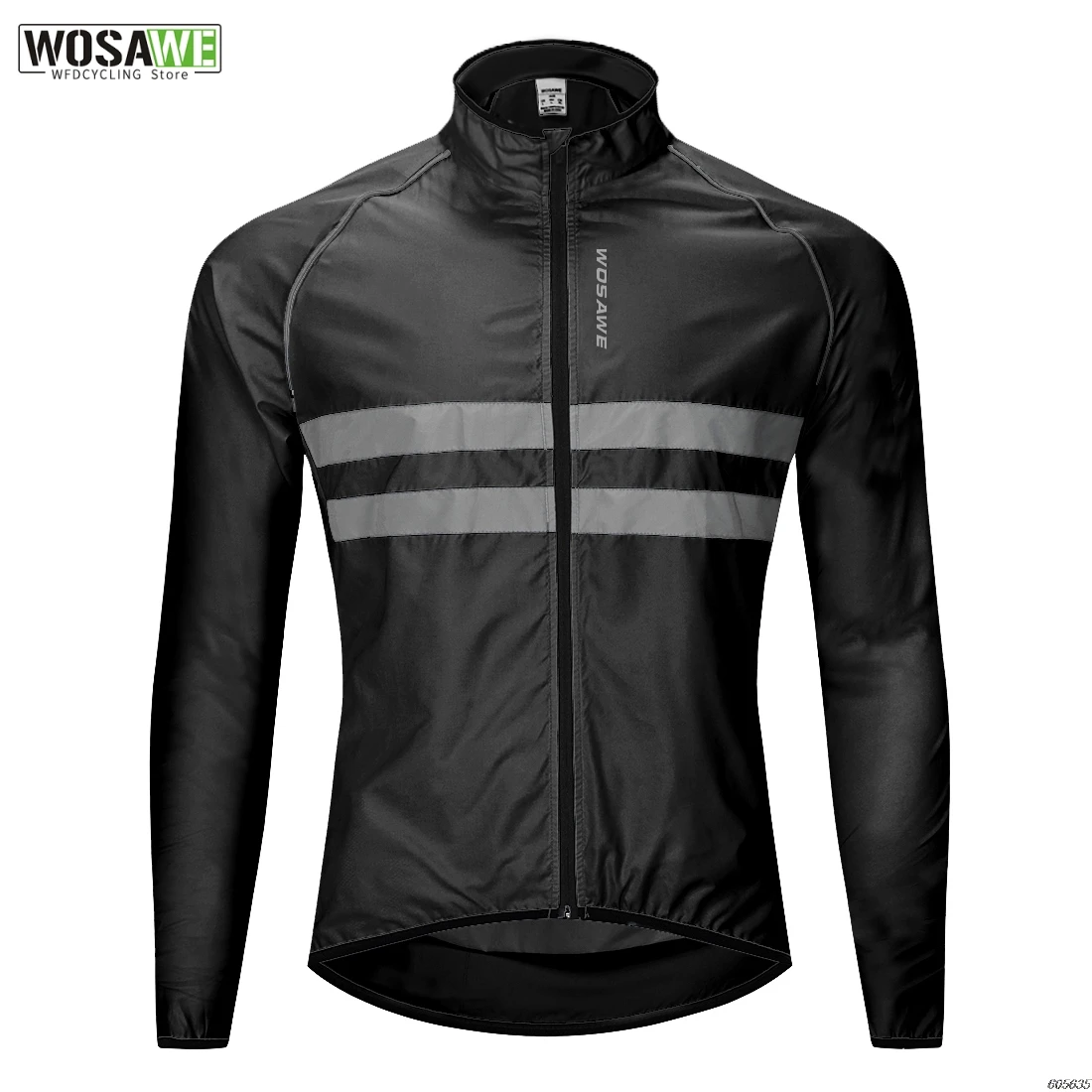 

WOSAWE Reflective Cycling Jacket High Visibility MultiFunction Jersey Road MTB Bicycle Windproof Quick Dry Rain Coat Windbreaker