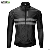wosawe reflective cycling jacket high visibility multifunction jersey road mtb bicycle windproof quick dry rain coat windbreaker