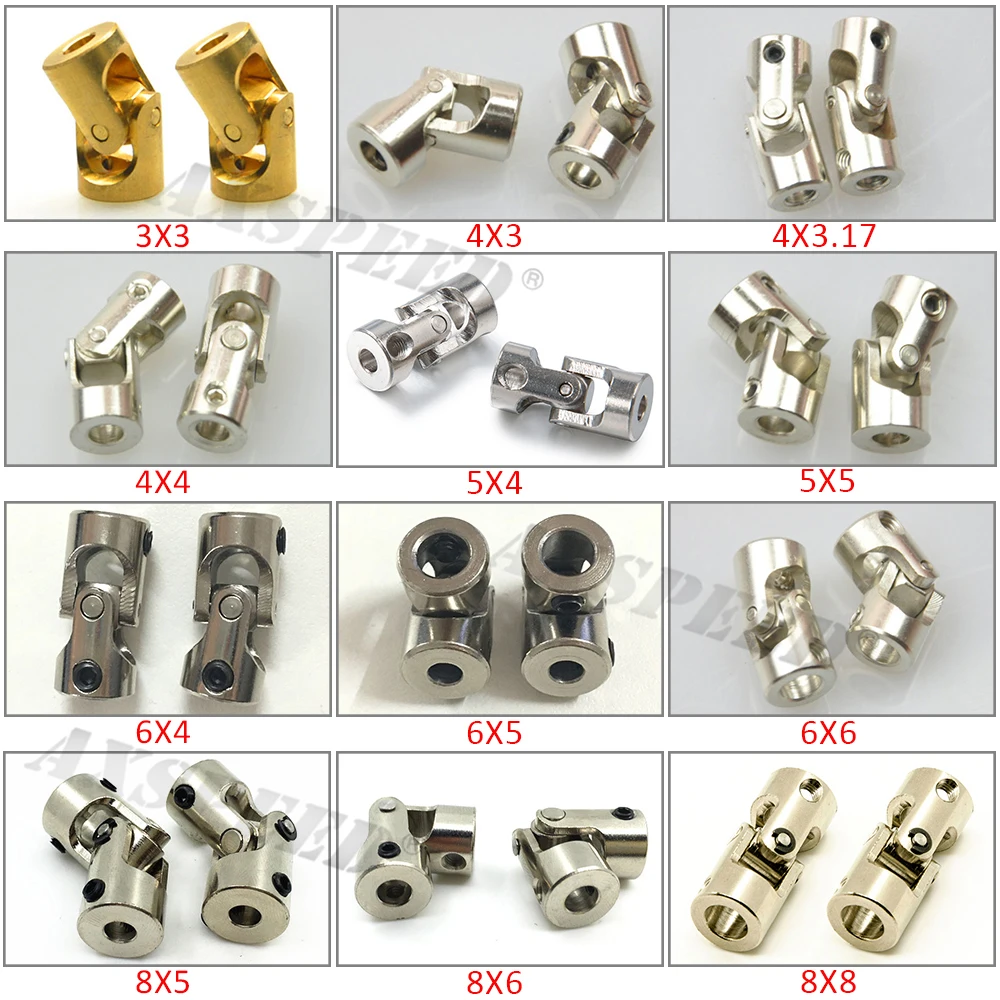 AXSPEED 2 шт. Универсальный соединитель валов для моделей автомобилей и лодок RC с металлическим соединителем на двигателе.