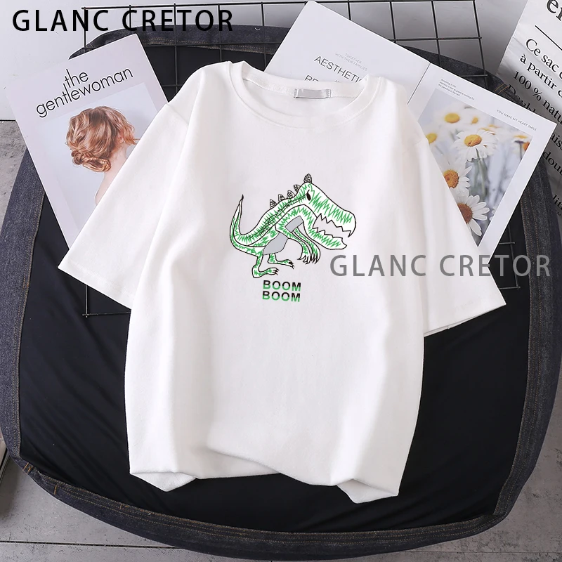 

Animal Duck Pattern T Shirt White Ladies Tee Shirts Cute Tops Pattern Women's T-shirts Summer Short Sleeve T-shirt