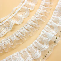new star sequins gold thread double layer folds lace trimmings clothing accessories womens underwear interior mesh