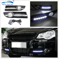 2pcs car led drl for vw polo 2005 2006 2007 2008 car styling led drl daytime running lights with wire of harness