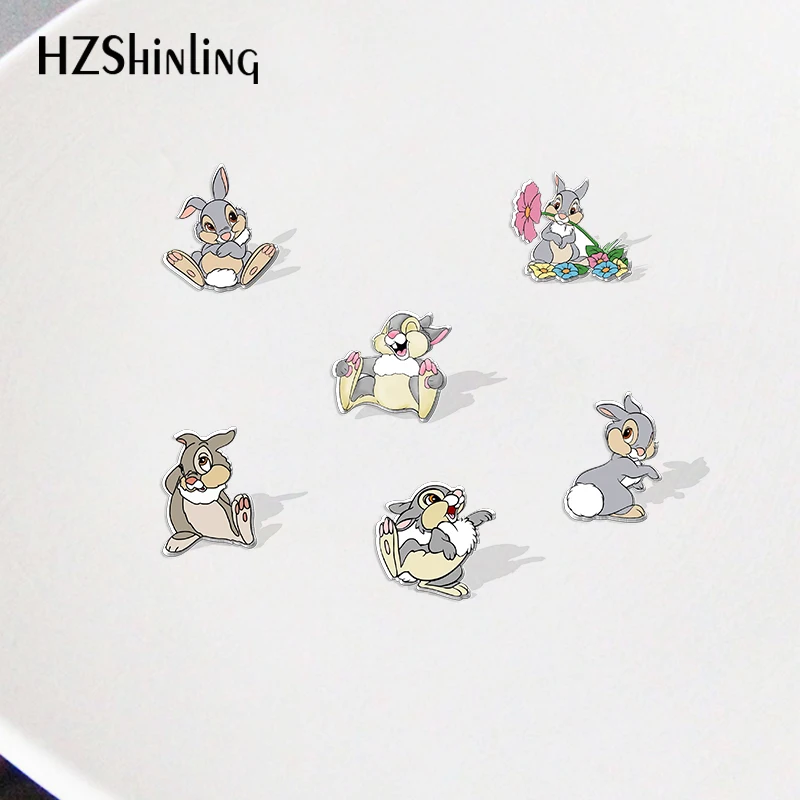 

2021 thumper the rabbit Bambi Acrylic Lapel Pins Cartoon Badges Resin Epoxy Pins Deco for Jewelry Accessories