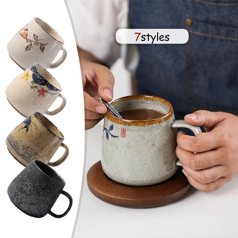 380 мл винтажная кофейная кружка в японском ретро стиле цветные керамические