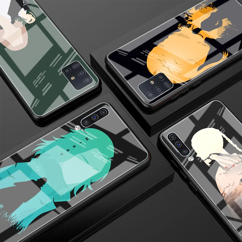 Glass Phone Case For Samsung Galaxy A51 A50 A71 A52 A70 A21s A72 A31 M31 M51 A30 A10 Tempered Back Capa Tokyo Avengers Anime