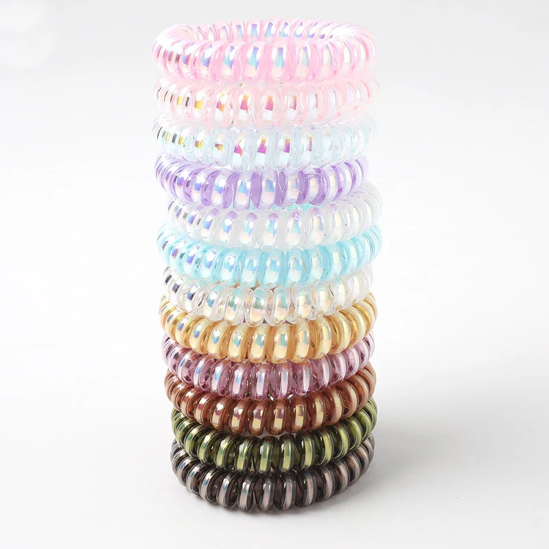 

5.5cm Elastic Knit Telephone Wire Hair Bands Girl Woman Hair Accessories Rubber Band Headwear Hair Rope Spiral Shape Hair Ties