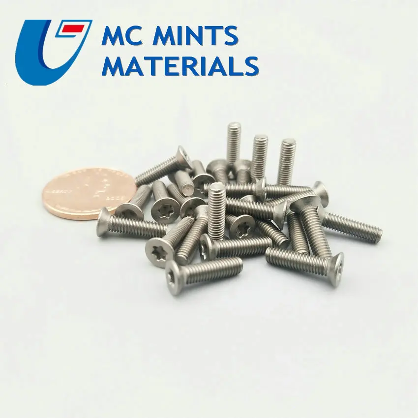 24 шт. M3 M4 x6-20mm Ti Болт титановый болт плоская головка Torx Ti цвет не полированный класс 2 титановый винт Ti крепеж