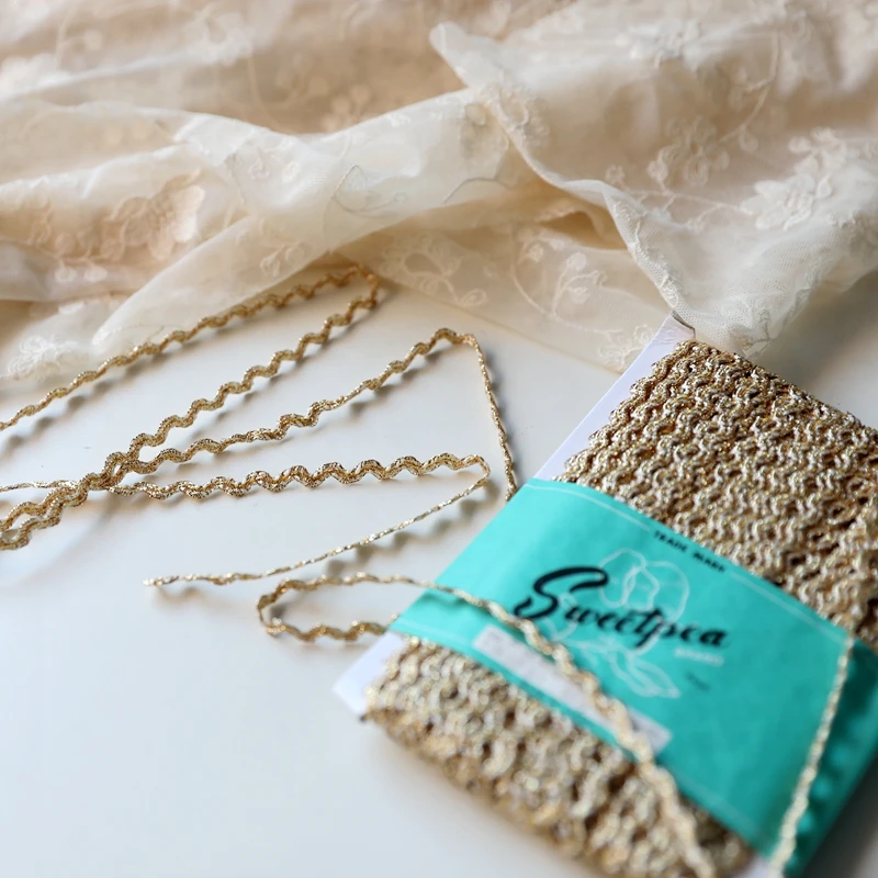 1 ярд 90 см новейшая кружевная ткань Высококачественная лента 0 3 гипюр Золотой