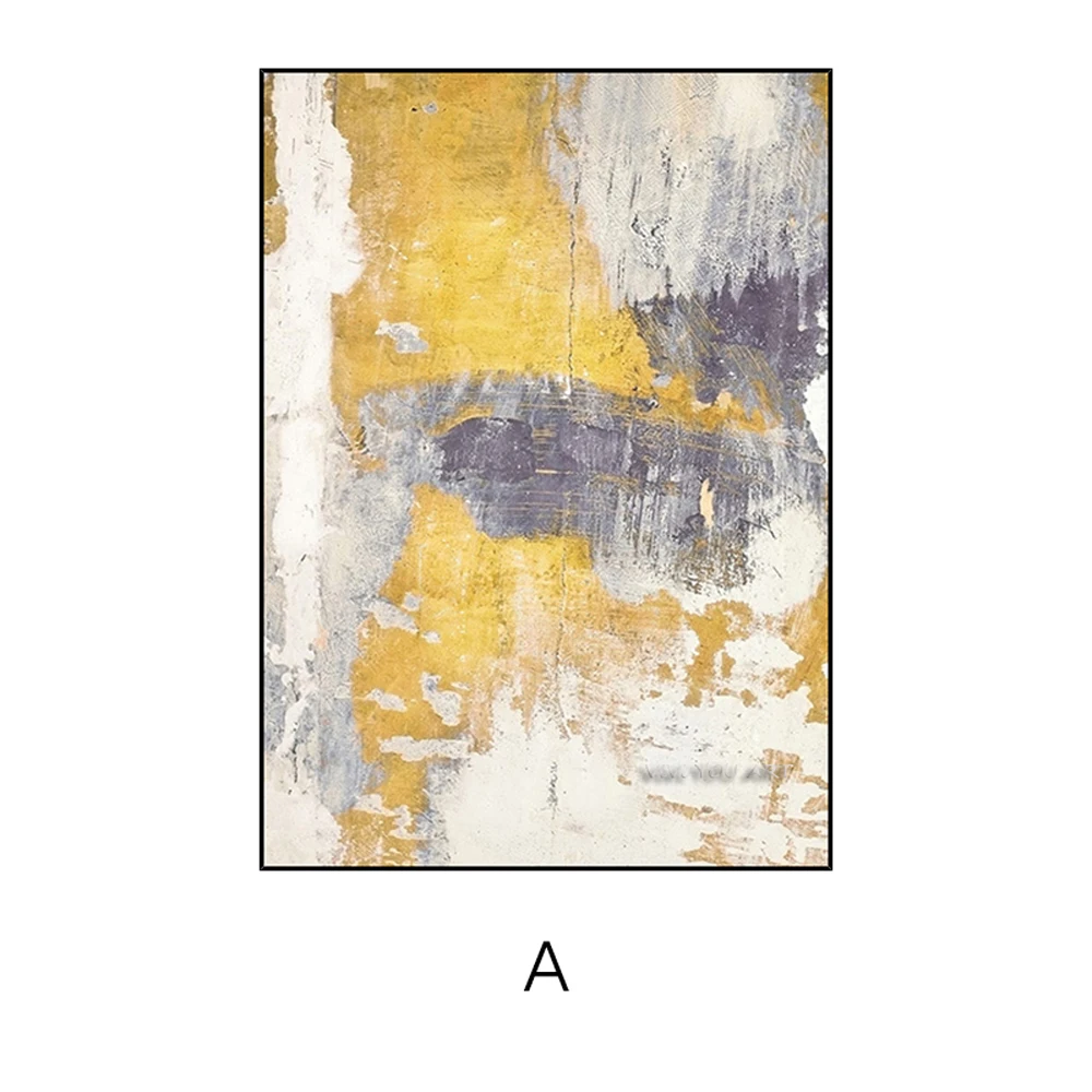 

Contemporary Abstract Golden Drawing Art Modern Wall Art Canvas Oil Painting Nordic Minimalist Style Poster Living Room Decor