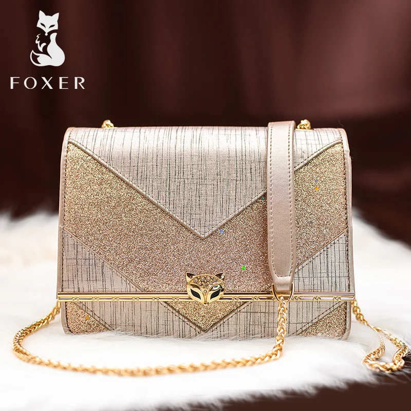 FOXER, фирменные классические дизайнерские Эксклюзивные оригинальные женские сумки на ремне, лоскутные Женские сумки в Корейском стиле, маленькие сумки через плечо