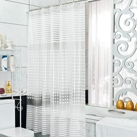 300x200cm transparent peva shower curtain waterproof mosaic with white hooks shower curtain bath curtain bathroom decoration