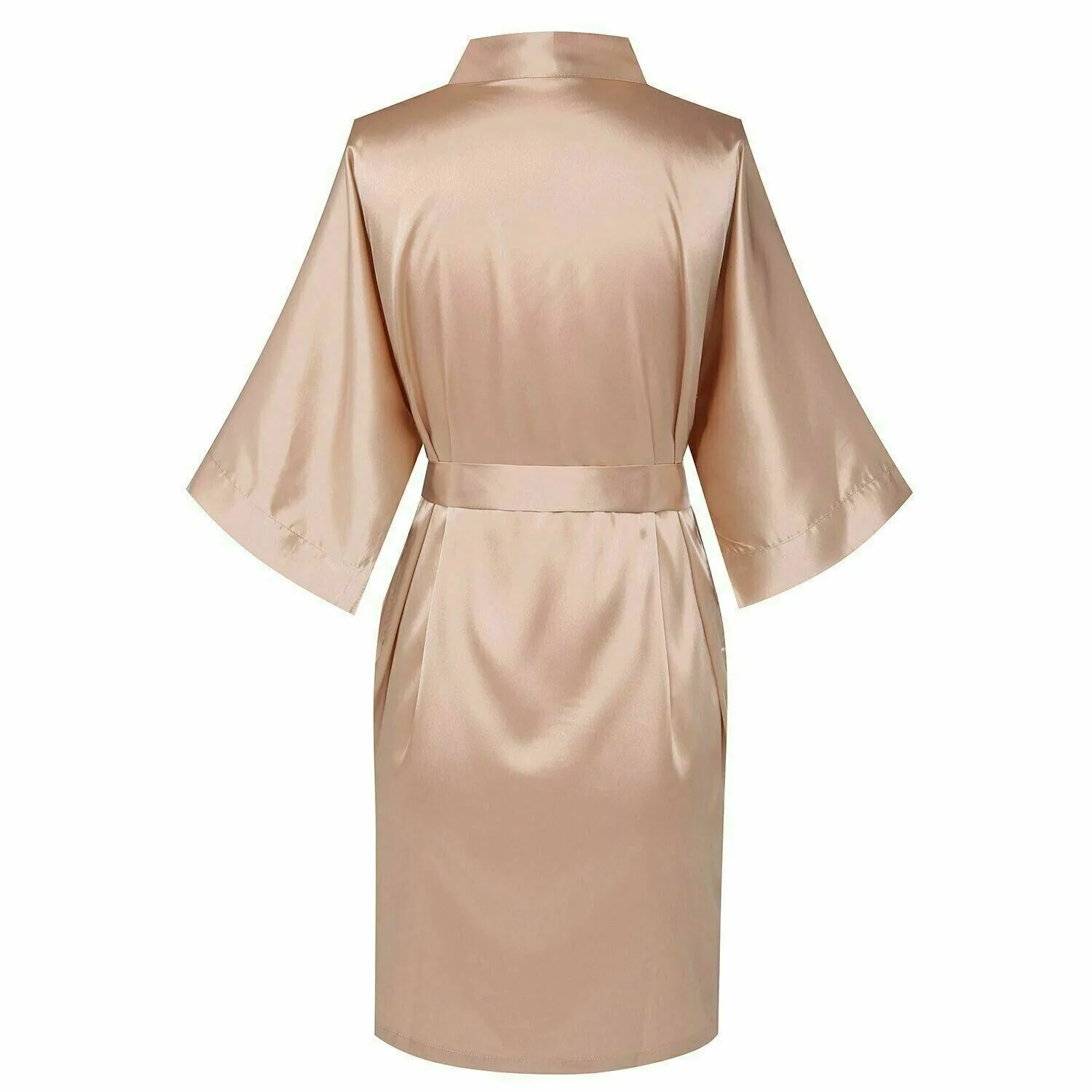 rose gold with print Индивидуальный короткий халат на заказ, свадебное платье-кимоно, свадебные вечерние платья из искусственного шелка, мягкий домашний банный халат для женщин - Цвет: rose gold with print