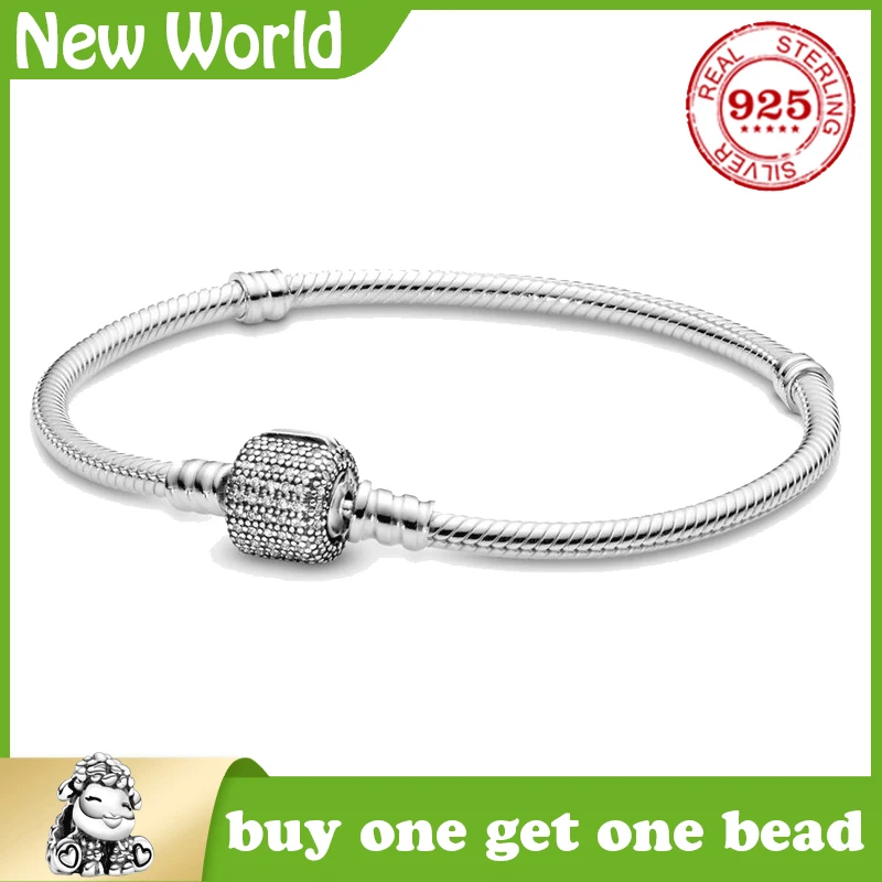 

Fit Original Design 925 Sterling Silver Bracelet Fit Pando Beads Charms Bangle DIY Jewelry Making Gift For Women Mother's Day