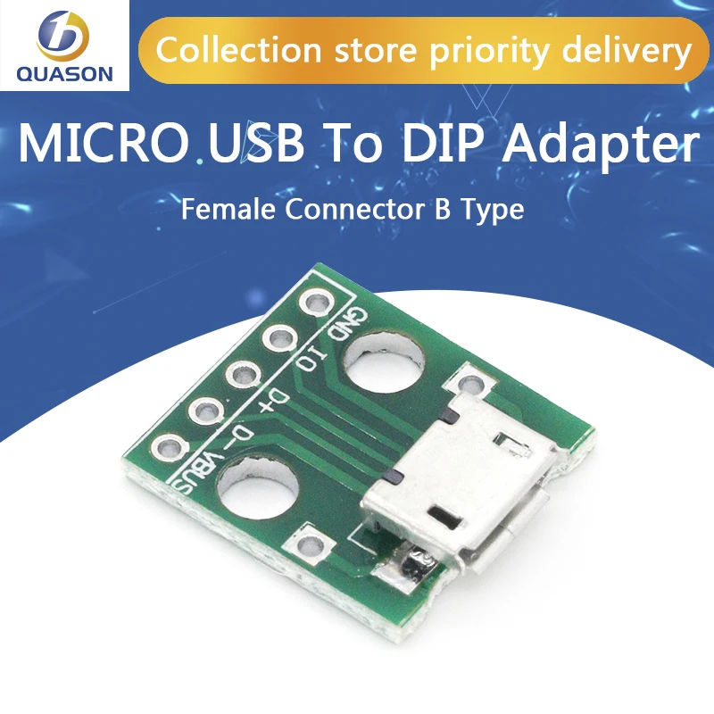 10 шт потребительских упаковок для микро USB DIP адаптер 5pin гнездовой разъем