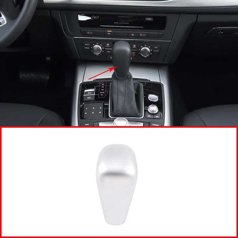 

Auto Accessories For Audi A6 C7 A7 2015 - 2018 ABS Silver plastic Gearshift Handle Head Frame Cover Interior Car Accessories