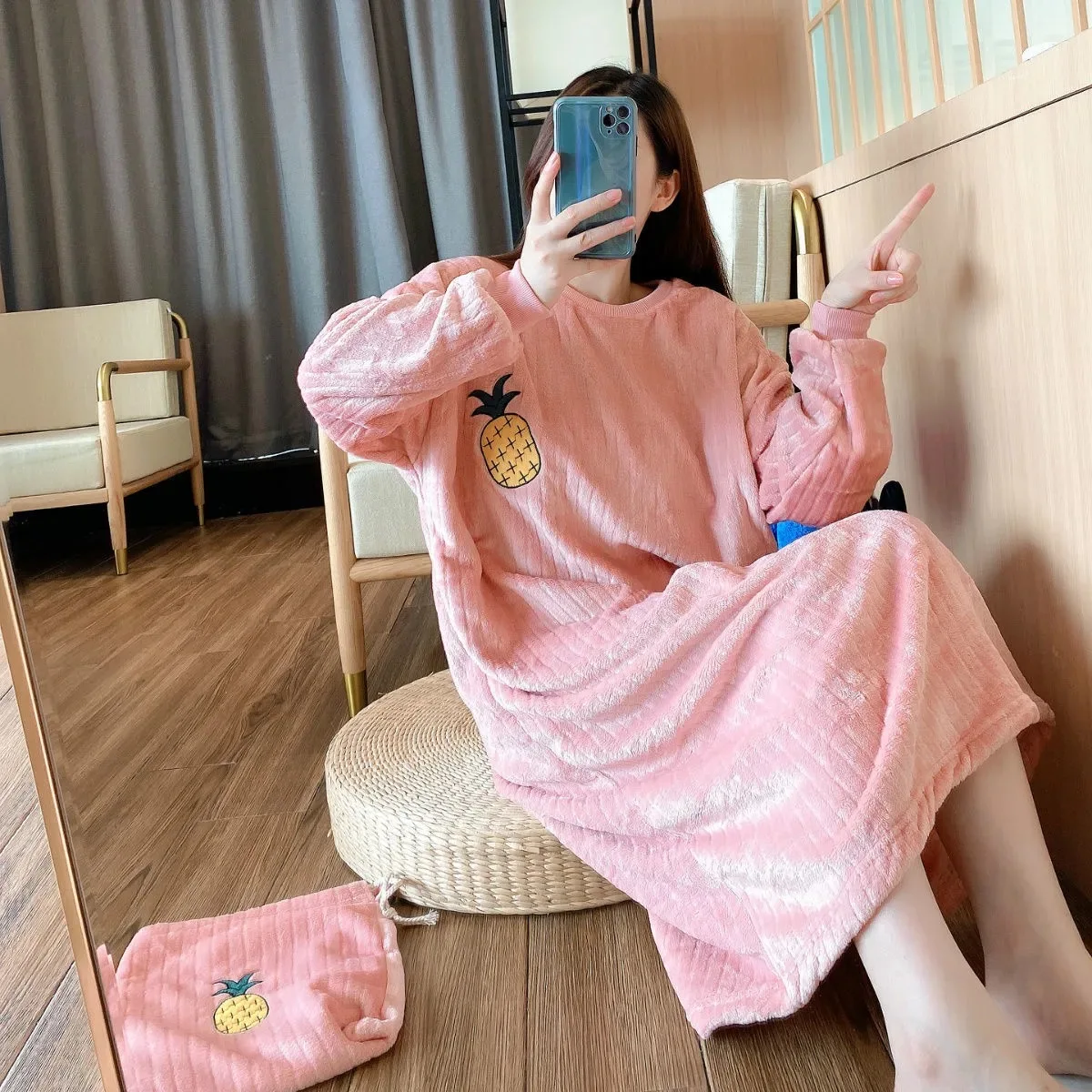 Домашняя одежда большого размера 5XL милая женская ночная рубашка 2020 Pjs зимняя