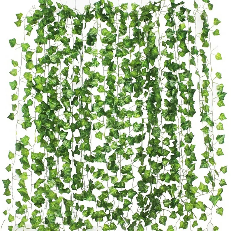 

12 шт. 2 м Плющ Зеленые искусственные листья гирлянда растительная Лоза Листва домашний декор пластиковая гирлянда из ротанга Декор стен иск...