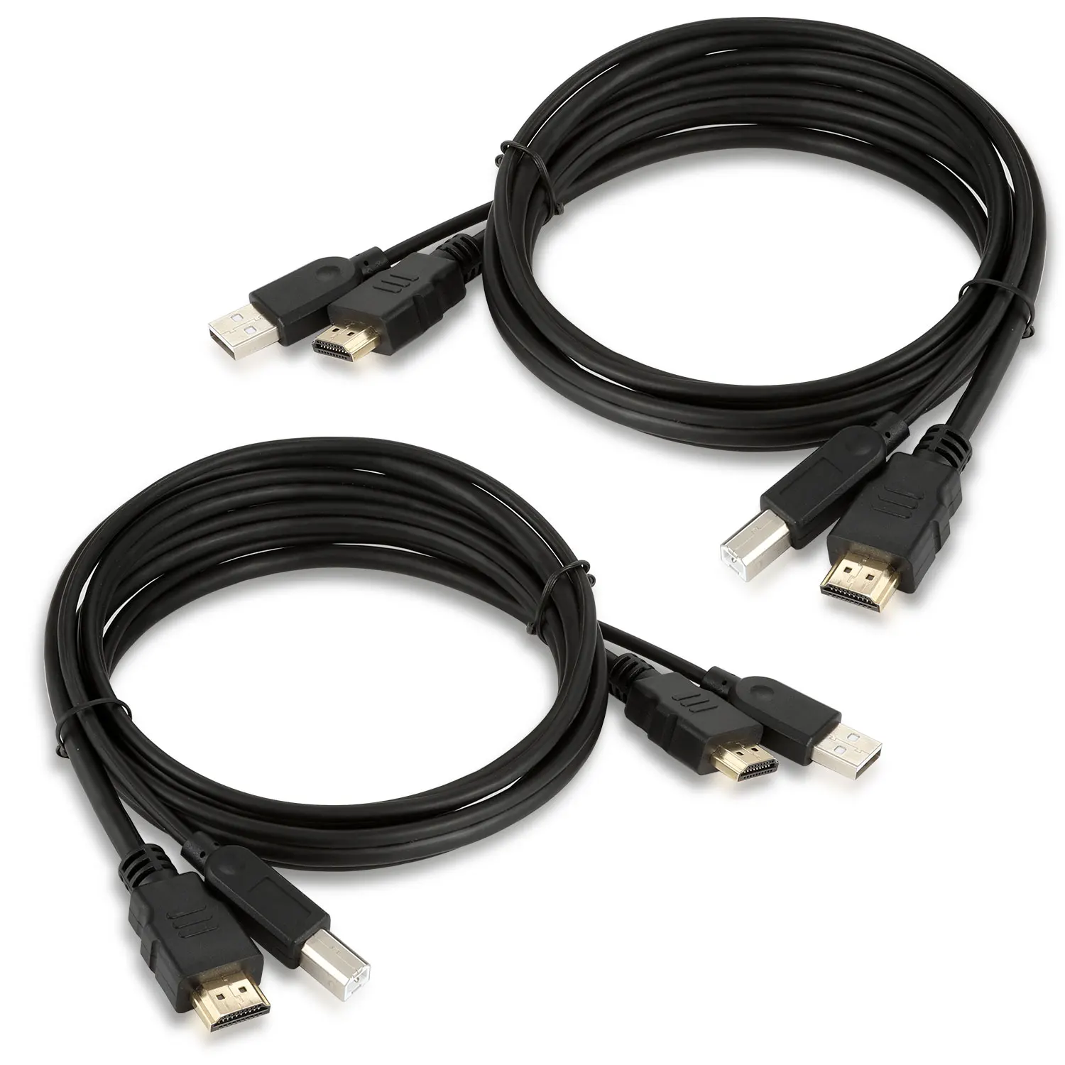 TESmart 2Pcs New High Quality 1.5m HDMI USB KVM Dedicated Cable Support KVM Switch HDMI USB2.0 KVM Suitable for KVM series