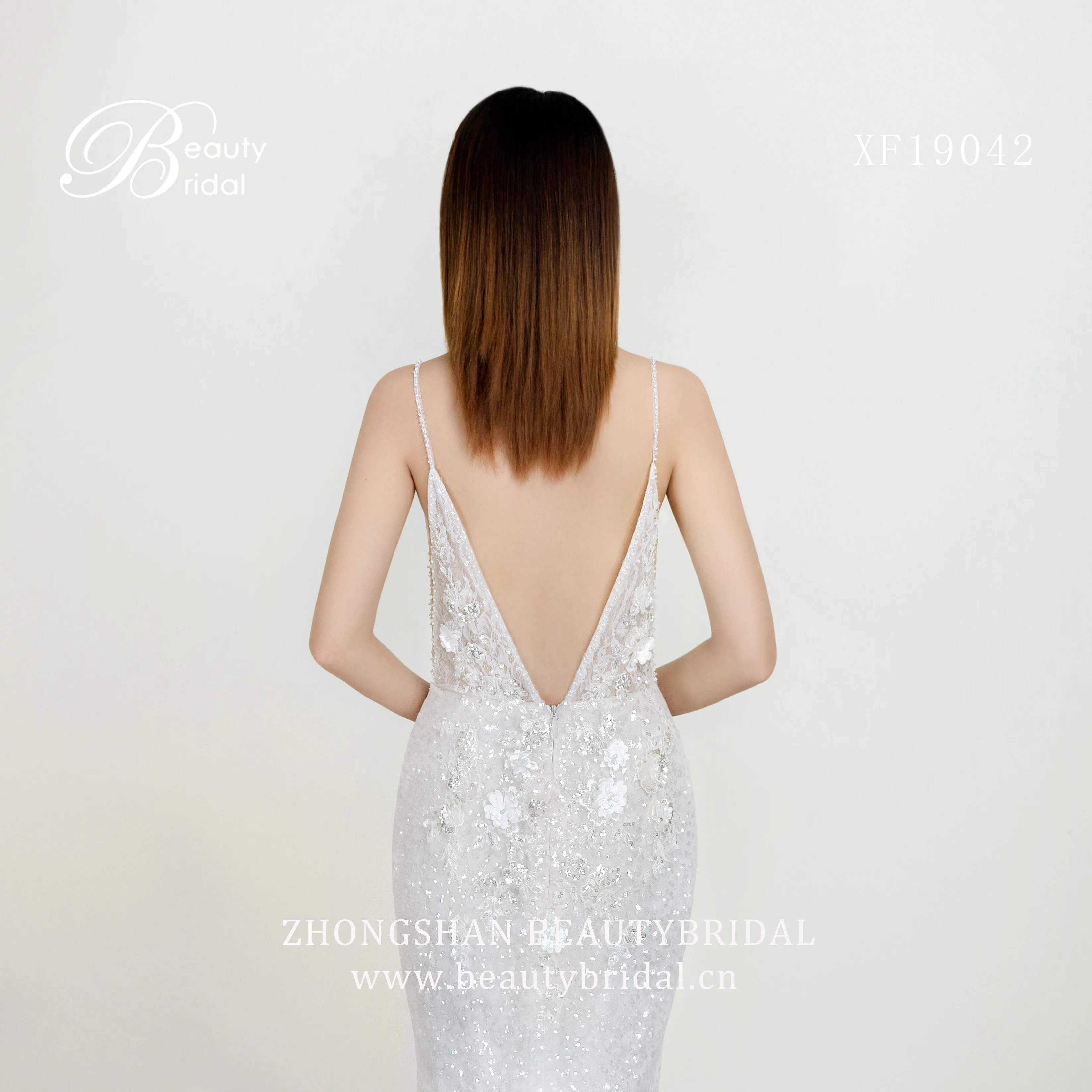 Свадебное платье-русалка кружевное платье на пуговицах с аппликацией заказ XF19042