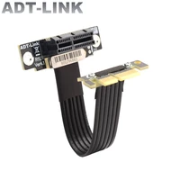 pcie x1 riser cable dual 90 degree pcie 4 0 x1 to x1 extension cable 16gbps high speed pci express 1x riser card ribbon extender