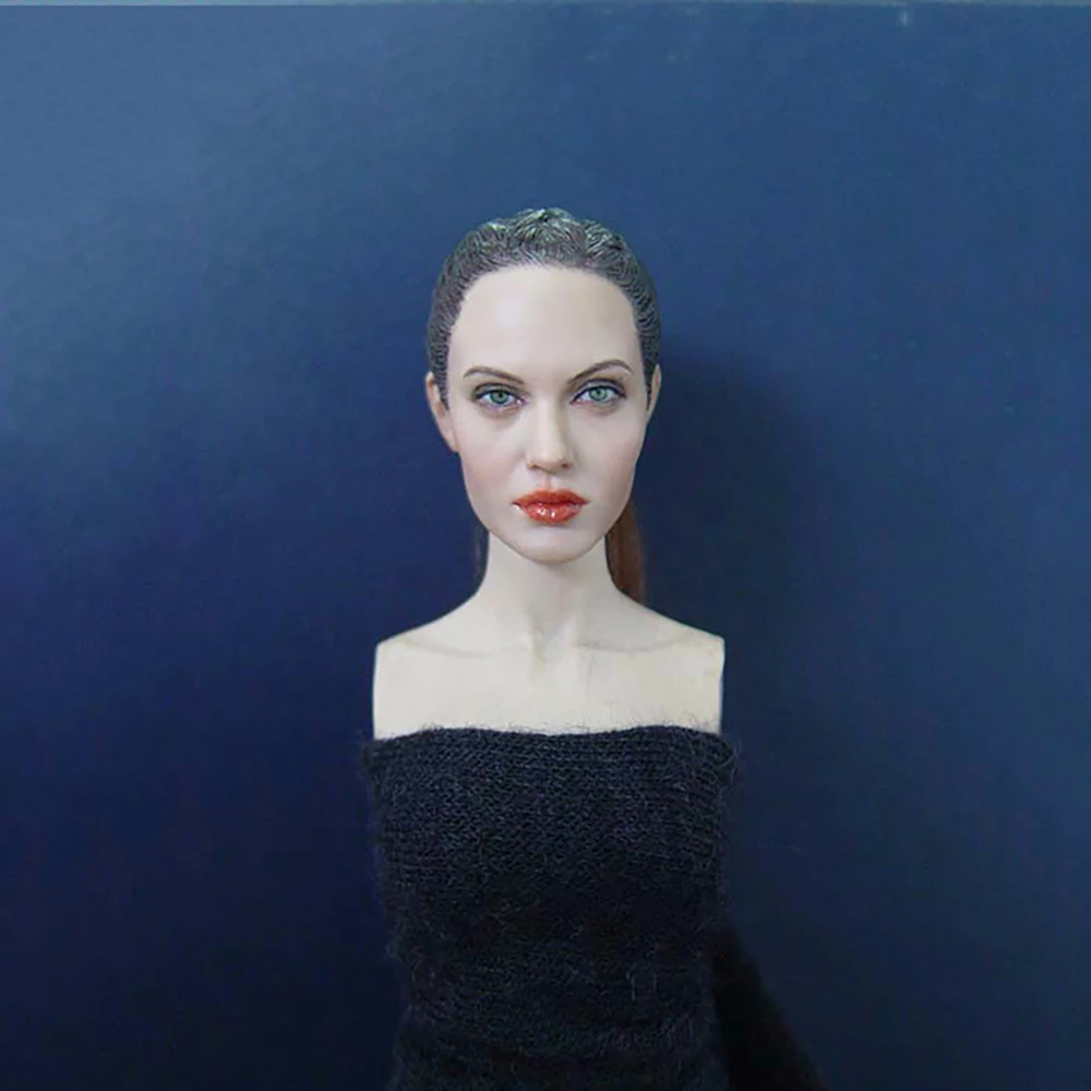

In Stock KUMIK 1/6 Scale KM36 Star Angelina Jolie Head Sculpture Model Fit 12" Female Action Figure Body Toys