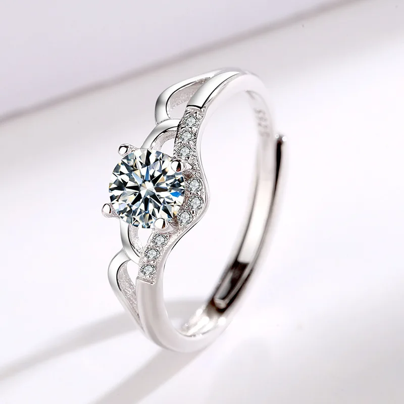 

Silver rings for women Ornaments Partner Adjustable size bague Engagement set Fashion shows luxury again