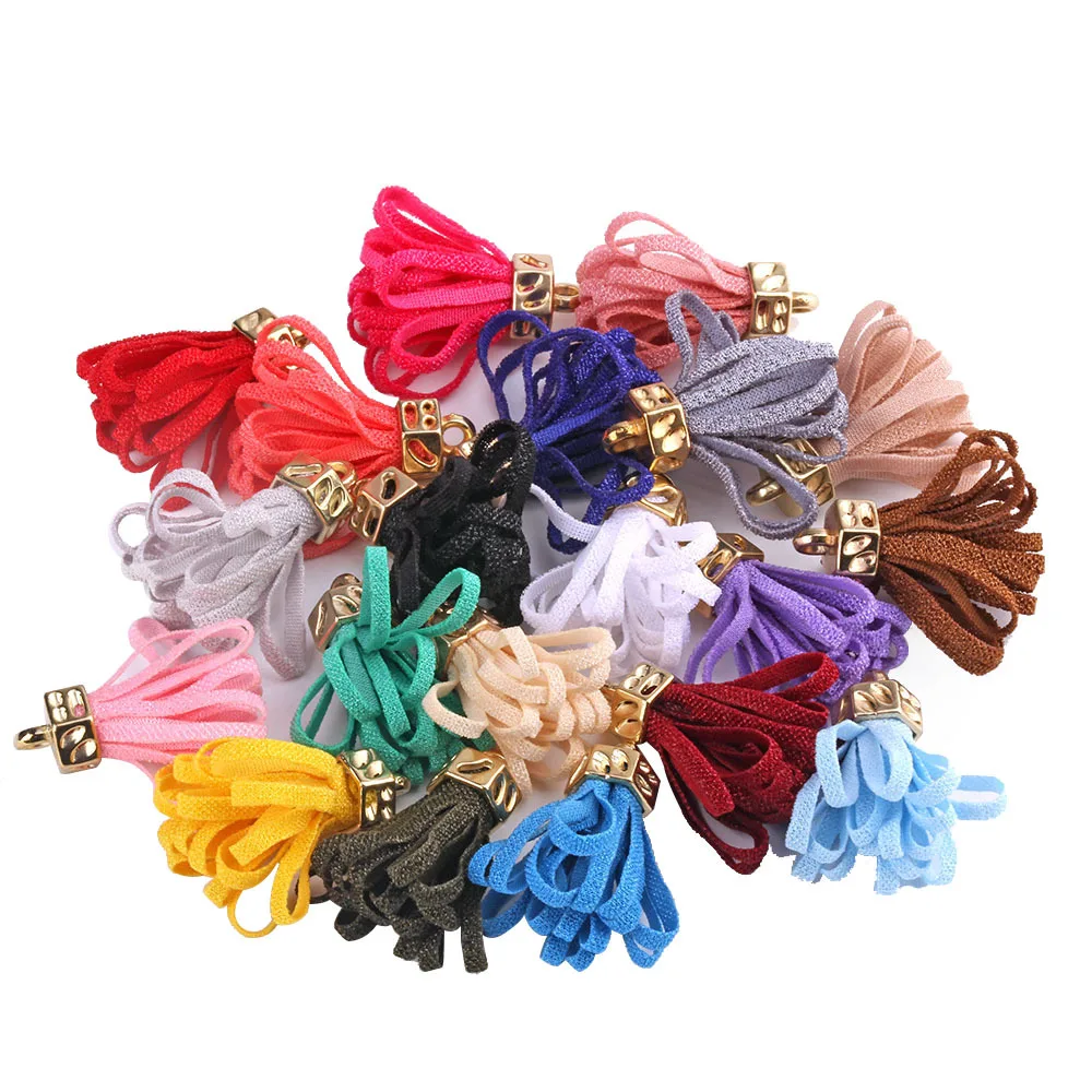 20 шт. 25 мм красочные замшевые кисточки с бахромой для изготовления ювелирных