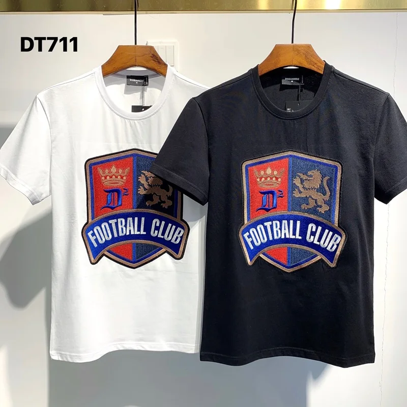 

Dsquared2 Classic Men/Women Street Hip-Hop Round Neck Short-Sleeved T-Shirt Cotton Locomotive Letter Printing Casual Tee DT711