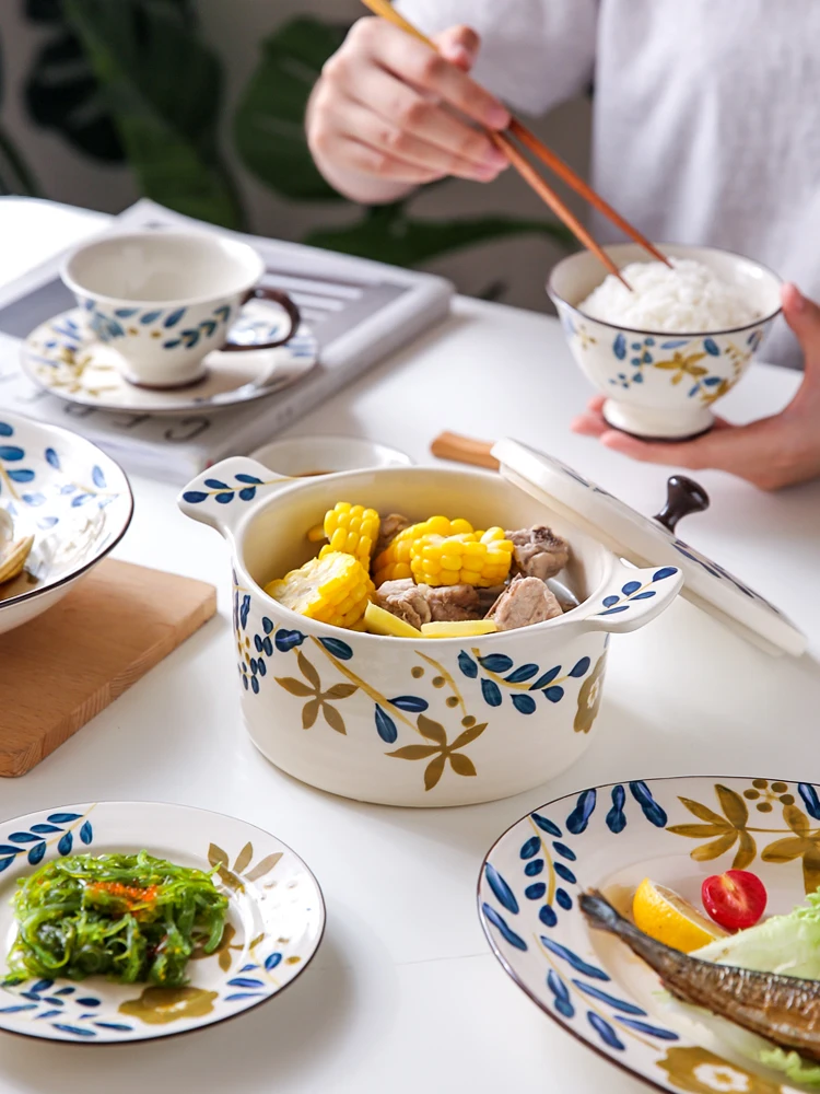 Японская керамическая посуда домашняя столовая чаша креативное блюдо для лапши